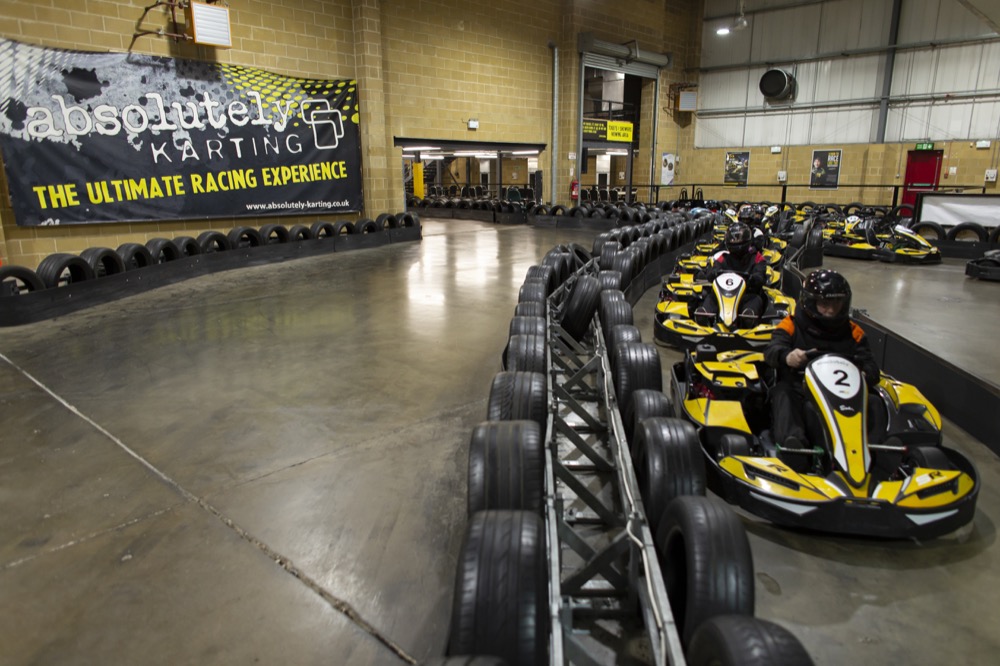 Racers ready to start their race at Absolutely Karting.